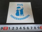 sticker logo RVS verzekeringen man vrouw hond paraplu, Verzamelen, Ophalen, Zo goed als nieuw, Bedrijf of Vereniging