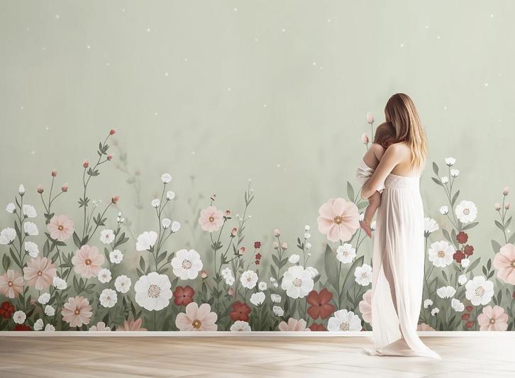 Sale Kinderbehang Bloementuin Decor Lilipinso 400 x 300 cm, Kinderen en Baby's, Kinderkamer | Inrichting en Decoratie, Nieuw, Wanddecoratie