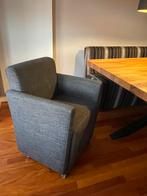 Eetkamerstoelen, 5 stuks, bruine stof, Huis en Inrichting, Stoelen, Ophalen, Gebruikt, Bruin, Stof