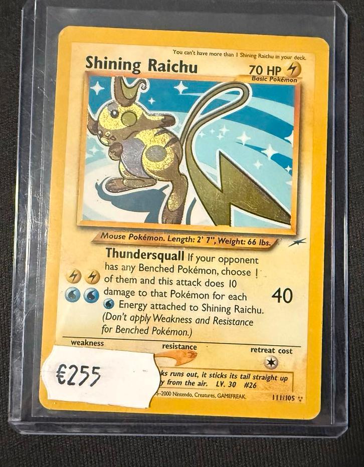 Shining Raichu, Hobby en Vrije tijd, Verzamelkaartspellen | Pokémon, Gebruikt, Losse kaart, Foil, Ophalen of Verzenden