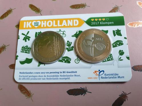 2 euro + Penning Hou van Holland 2017 Klompen coincard, Postzegels en Munten, Munten | Europa | Euromunten, 2 euro, Overige landen