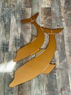 Vintage Hollywood Regency gouden dolfijnen spiegel, Ophalen, Minder dan 50 cm, Zo goed als nieuw, Minder dan 100 cm