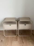 2 Beige Japandi Nachtkastjes - Zo Goed Als Nieuw!, Ophalen, Minder dan 45 cm, Metaal of Aluminium, Zo goed als nieuw