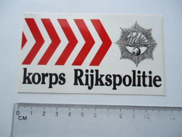 sticker oud Korps RIJKSPOLITIE rijks politie retro diender beschikbaar voor biedingen