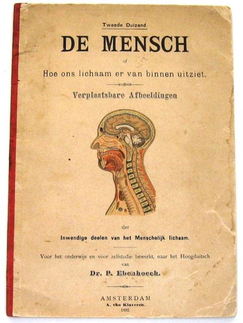 De Mensch 1892 Ebenhoech Beweegbare platen anatomie, Antiek en Kunst, Antiek | Boeken en Bijbels, Ophalen of Verzenden