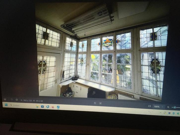 Antieke hoekserre Glas in lood,1930, Antiek en Kunst, Antiek | Meubels | Kasten, Ophalen