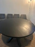 Ronde tafel met 5 stoelen, Gebruikt, 100 tot 150 cm, Ophalen of Verzenden, Vijf personen of meer