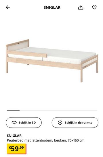 Ikea peuter bed 70x160 - afbeelding 1