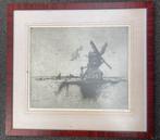 Ets Martin van Waning wipmolen Kortenhoef of Loosdrecht?, Antiek en Kunst, Ophalen of Verzenden