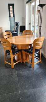 Eetkamer tafel +stoelen, Overige vormen, 100 tot 150 cm, 100 tot 150 cm, Gebruikt