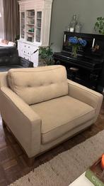 Love seat fauteuil riviera maison beige creme kaki stof, Ophalen, Gebruikt, 100 tot 125 cm