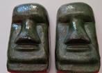 Twee zwaar aardewerk Moai Paaseiland beelden, Antiek en Kunst, Antiek | Keramiek en Aardewerk, Ophalen of Verzenden