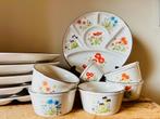 Retro fondueborden Wildflowers Duits keramiek voor tapas, Verzenden