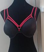Beha,BH,Sapph,maat D 85,zwart,rood,voorgevormde beha, Sapph, Verzenden, Zwart, BH