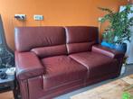 Twee mooie cognac bruine leren banken, Ophalen of Verzenden, Gebruikt, 75 tot 100 cm, Leer