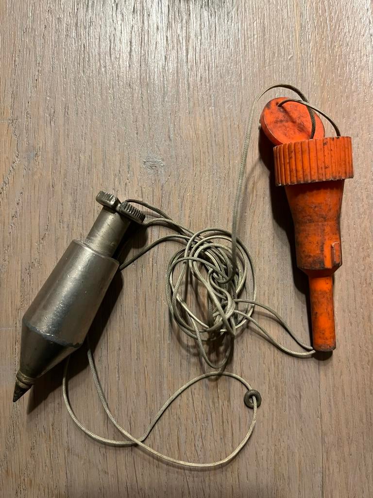 Antiek Schietlood met Opbergetui, Antiek en Kunst, Ophalen of Verzenden