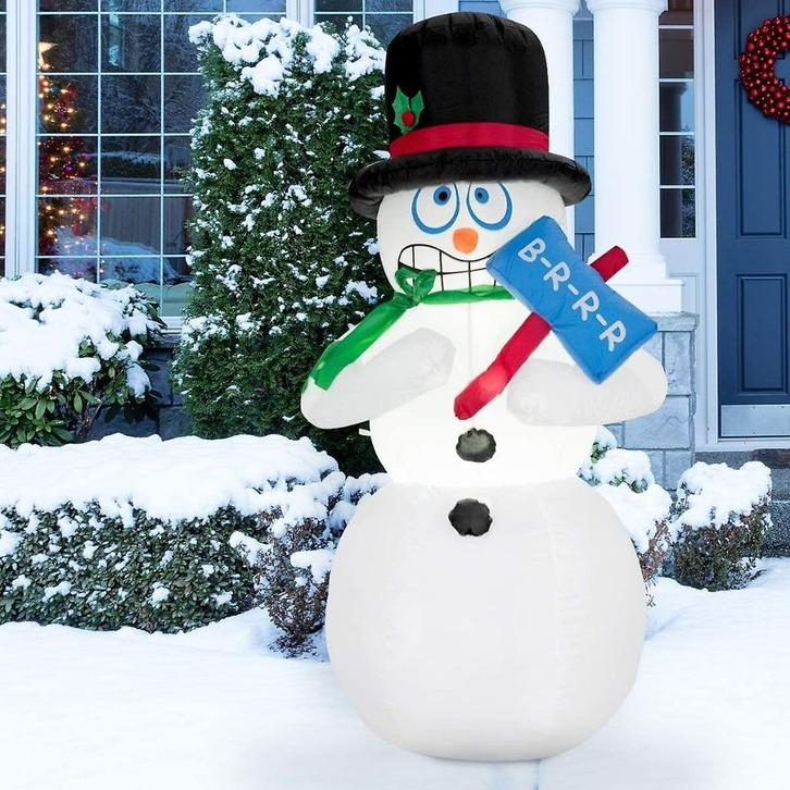 Opblaasbare bibberende sneeuwpop LED verlichting 180 cm hoog, Diversen, Kerst, Ophalen of Verzenden