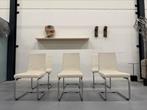 6 Rolf Benz 620 Eetkamerstoel wit leer Design stoel, Huis en Inrichting, Stoelen, Ophalen of Verzenden, Zo goed als nieuw, Wit