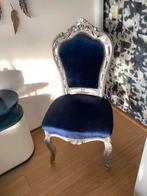 Barok stoel zilver donkerblauw, Ophalen
