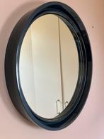 Ronde spiegel met blauwe opstaande rand kunststof vintage, Minder dan 50 cm, Rond, Ophalen of Verzenden, Zo goed als nieuw