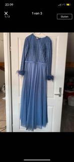 Blauwe abaya avondjurk 1 x keer gedragen, Ophalen of Verzenden, Zo goed als nieuw, Blauw, Onder de knie