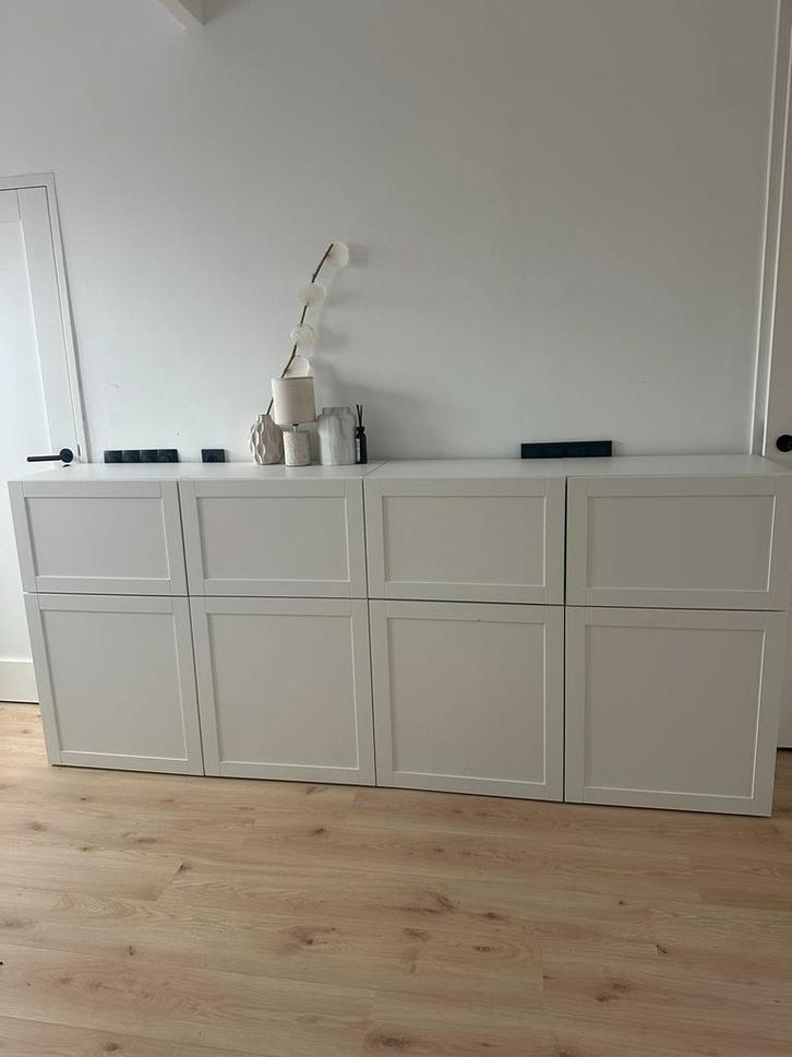 Ikea Besta Hanviken Wit, Huis en Inrichting, Kasten | Dressoirs, Gebruikt, 100 tot 150 cm, 25 tot 50 cm, Met deur(en), Kunststof