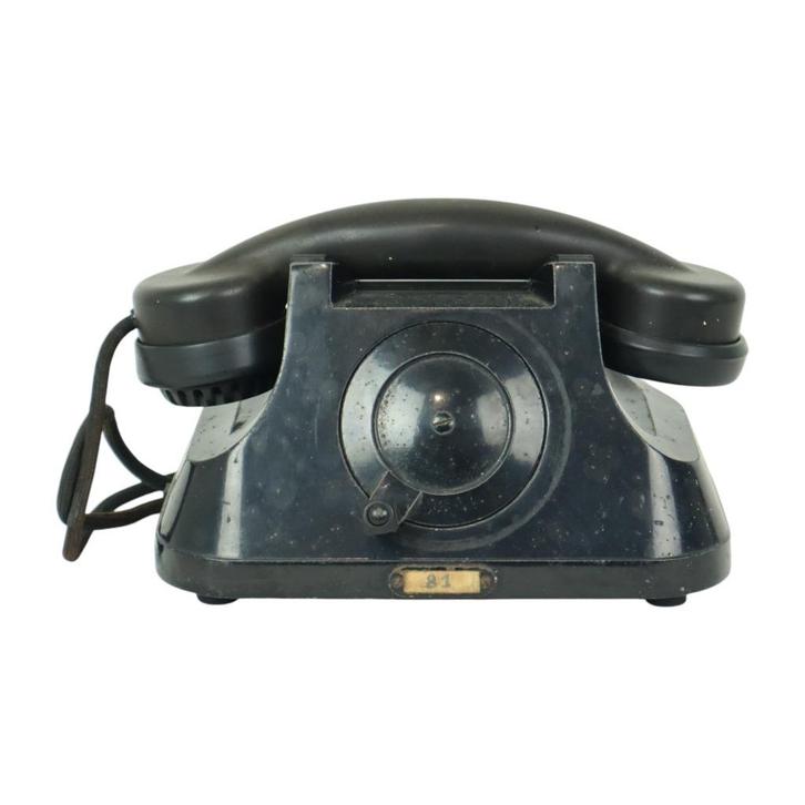 Oude Militaire Telefoon Metaal Bakeliet ATEA Type 1949, Telecommunicatie, Vaste telefoons | Niet Draadloos, Gebruikt, Bakeliet
