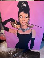 Schilderij Audrey Hepburn pop art, Antiek en Kunst, Ophalen of Verzenden