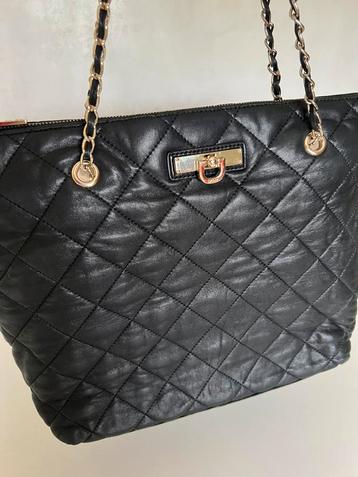 Mooie leren zwarte tas + lederen portemonnee (DKNY) € 84,99 beschikbaar voor biedingen