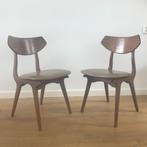 2 AWA Teeffelen stoel stoelen vintage, Huis en Inrichting, Stoelen, Gebruikt, Bruin, Ophalen