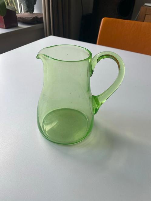 Uranium Glas Waterkan Groen Antiek Glaswerk Pitcher, Antiek en Kunst, Antiek | Glas en Kristal, Ophalen of Verzenden