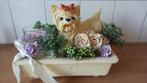 Waxinelichthouder met Hondje, Ophalen, Gebruikt, Hond of Kat, Beeldje of Figuurtje