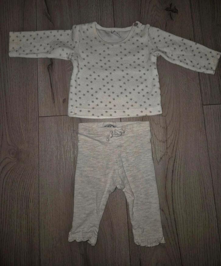 Lief baby setje maat 56 - grijs/wit, Kinderen en Baby's, Babykleding | Baby-kledingpakketten, Zo goed als nieuw, Maat 50, Ophalen of Verzenden