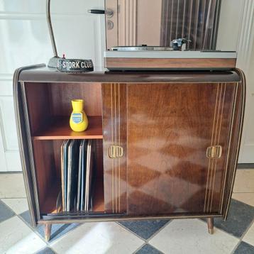 Vintage Midcentury platenkast en muziekmeubel, jaren'60. beschikbaar voor biedingen