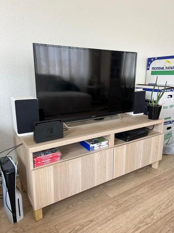 BESTA tv meubel | Wit gelazuurd Eikeneffect | IKEA