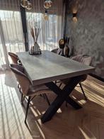 Beton Ciré Eettafel met Stalen Onderstel, Ophalen, 100 tot 150 cm, Zo goed als nieuw, 150 tot 200 cm