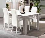 Eettafel Mona Hoogglans wit marmer -AANBIEDING-Op voorraad, Huis en Inrichting, Tafels | Eettafels, Nieuw, 150 tot 200 cm, Rechthoekig