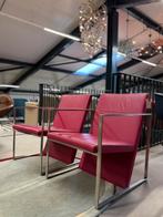 2 Arco Spine Fauteuils Roze leer Design stoel, Huis en Inrichting, Arco, Nieuw, Ophalen of Verzenden, 50 tot 75 cm