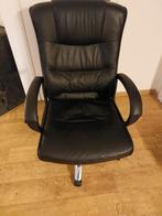 Zwarte lederen bureaustoel in goede staat, Ophalen of Verzenden