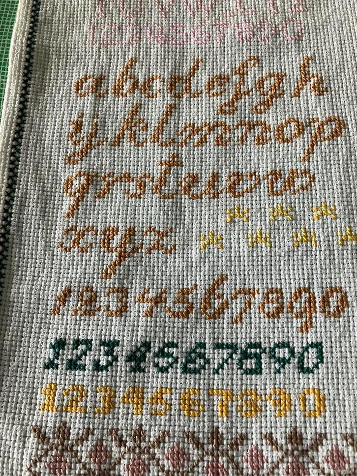 Zelfgemaakte Merklappen, Hobby en Vrije tijd, Borduren en Borduurmachines, Gebruikt, Overige typen, Handborduren, Ophalen of Verzenden