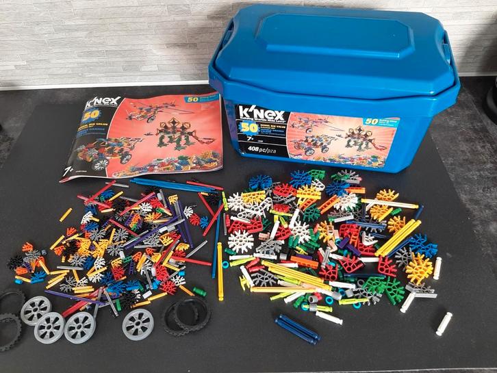 K'nex bouwstenen 50 model Big Value bouwset 7 + orginele bak, Kinderen en Baby's, Speelgoed | Bouwstenen, Zo goed als nieuw, K'nex