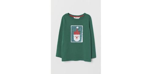 H&M Kerst Shirt T-Shirt jongen Kerstman Rendier 110, 116, Kinderen en Baby's, Kinderkleding | Maat 110, Nieuw, Jongen, Shirt of Longsleeve