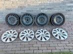 wieldoppen plus stalen velgen 185-60-15 voor oa VW Polo, Auto diversen, Wieldoppen, Ophalen, Zo goed als nieuw