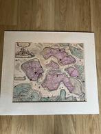 Antieke handgekleurde kaart van Zeeland met passe-partout, Antiek en Kunst, Kunst | Etsen en Gravures, Ophalen