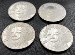 4 zilveren 5 euro munten met Beatrix en Vincent van Gogh, Postzegels en Munten, Ophalen of Verzenden, Overige typen