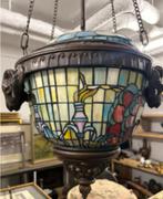 prachtige Tifany hanglamp Art Nouveau, Ophalen, Gebruikt, Tifany, Glas