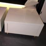 Hoogglans witte salontafel met lade 70x70x38, Tuin en Terras, Ophalen