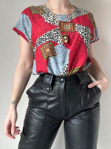 Vintage (panter)print top/blouse,38. Leopard 90s animalprint beschikbaar voor biedingen