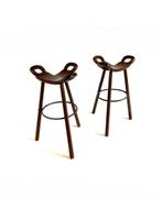 Set van 2 brutalistische ‘Marbella’ barkrukken ‘60, Huis en Inrichting, Barkrukken, Met voetsteun, 60 tot 90 cm, Ophalen of Verzenden