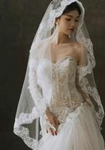 Bruidssluier sluier 1,5 meter, Ophalen of Verzenden, Zo goed als nieuw, Wit, Accessoires